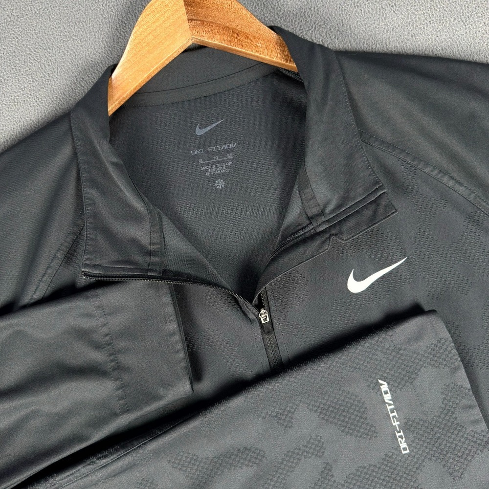 Nike Half Zip Mens XL Grey Camo Camouflage Performance Dri Fit ADV Tour Golf